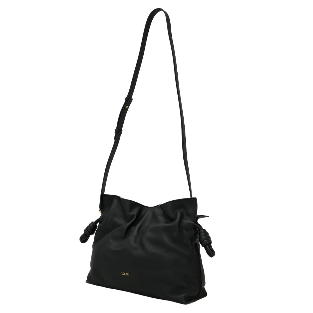 [Pre-loved] LOEWE Shoulder bag Flamenco Clutch Medium Noir (Black) Nappa calfskin Gold HW A4111FC1XD4[LIKE NEW][Authentic]