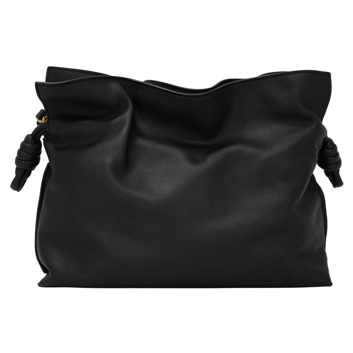 [Pre-loved] LOEWE Shoulder bag Flamenco Clutch Medium Noir (Black) Nappa calfskin Gold HW A4111FC1XD4[LIKE NEW][Authentic]