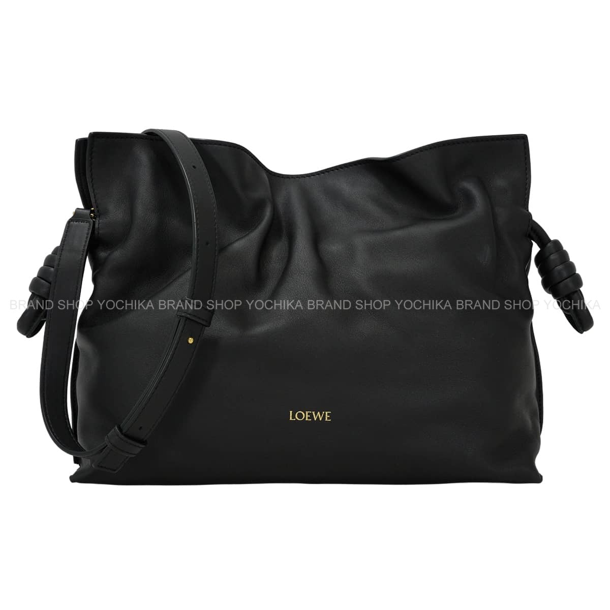 [Pre-loved] LOEWE Shoulder bag Flamenco Clutch Medium Noir (Black) Nappa calfskin Gold HW A4111FC1XD4[LIKE NEW][Authentic]