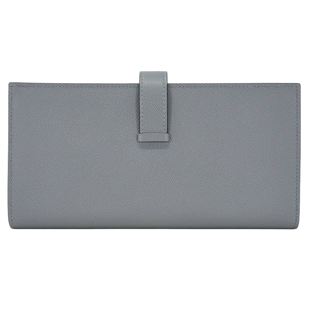 HERMES long wallet Bearn Soufflet Gris Pantin Veau Madame Gold HW Stamp K[EXCELLENT][Authentic]