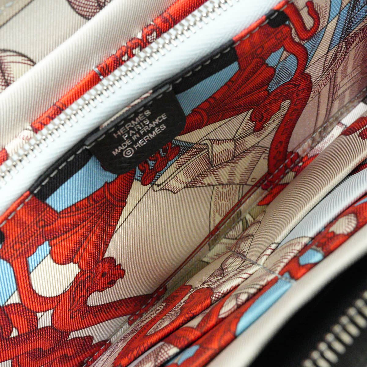 HERMES long wallet Azap Silk'in Long Della Cavalleria Noir (Black)/Bleu Paradis/Gris Perle Veau Epsom/Veau Barenia/Silk100% Silver HW Stamp G[BRAND NEW][Authentic]