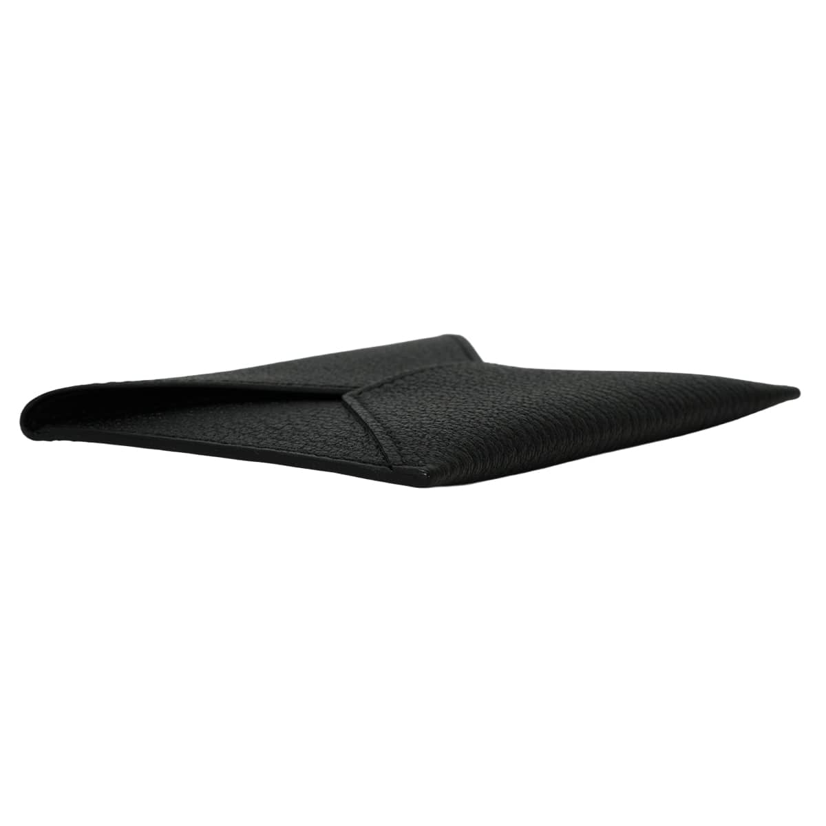 HERMES card holder Enveloppe MM Noir (Black) Chevre Mysore Stamp K H032790[EXCELLENT][Authentic]