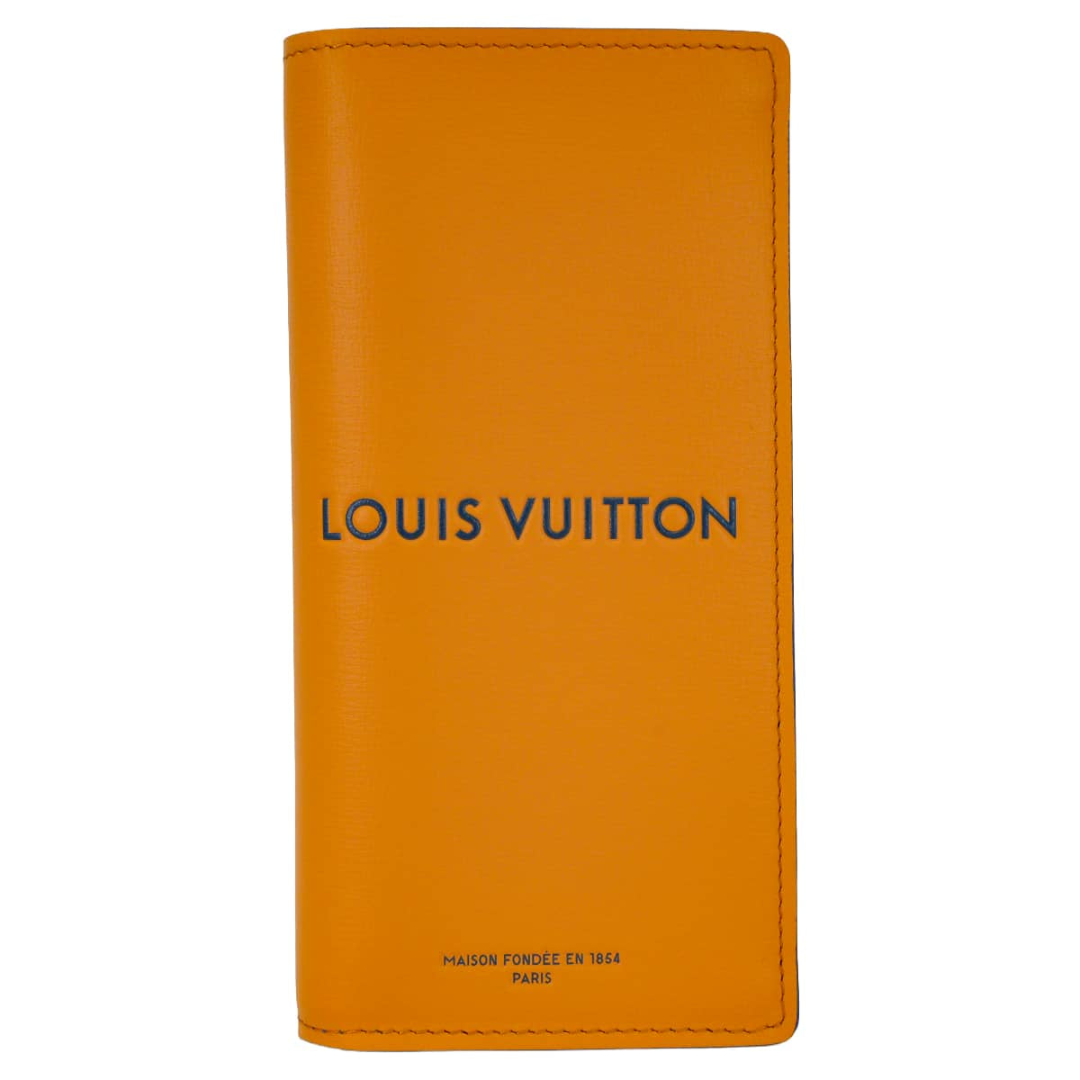 LOUIS VUITTON long wallet Portefeuille Brazza limited to JapanSaffron Orange Cowhide leather Silver HW M2A555[EXCELLENT][Authentic]