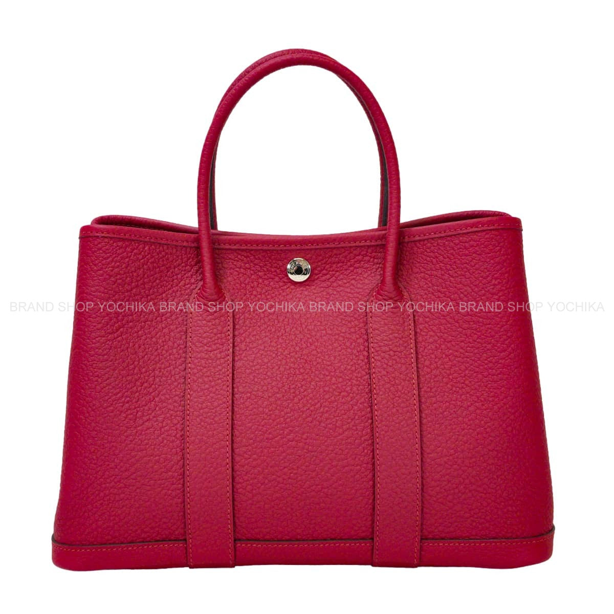 HERMES tote bag Garden Party 30 TPM All Leather Rouge Grenade Vache Country Silver HW Stamp C[EXCELLENT][Authentic]