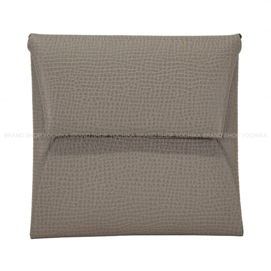 HERMES change purse Bastia Gris Asphalte Veau Epsom Silver HW Stamp C[EXCELLENT][Authentic]