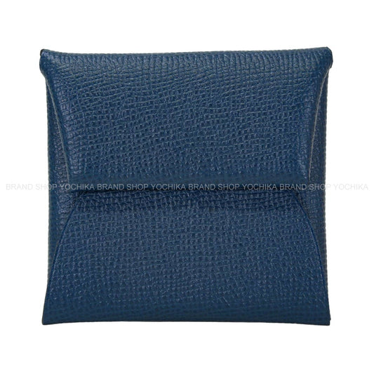 HERMES change purse Bastia Bleu de Malte Veau Epsom Silver HW Stamp C[EXCELLENT][Authentic]
