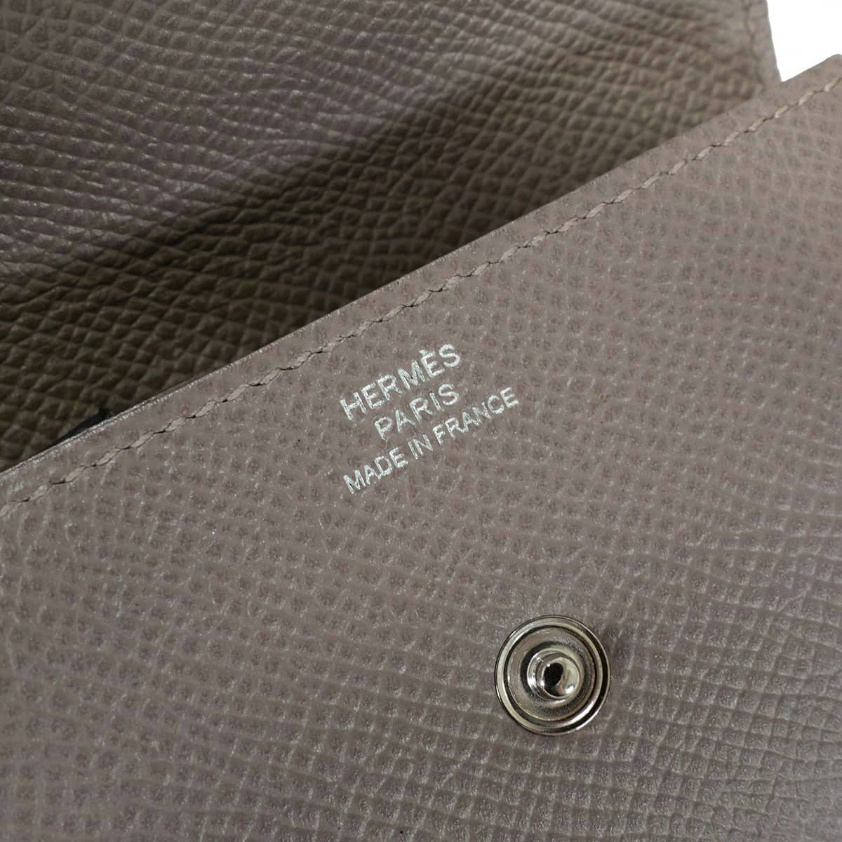 HERMES change purse PORTE MONNAIE LE 24 Gris Asphalte Veau Epsom Silver HW Stamp A[EXCELLENT][Authentic]