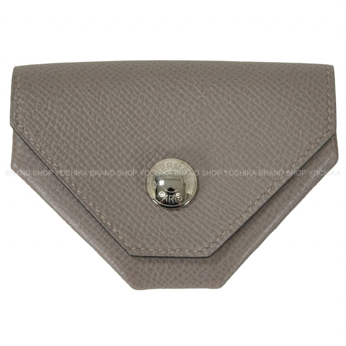 HERMES change purse PORTE MONNAIE LE 24 Gris Asphalte Veau Epsom Silver HW Stamp A[EXCELLENT][Authentic]