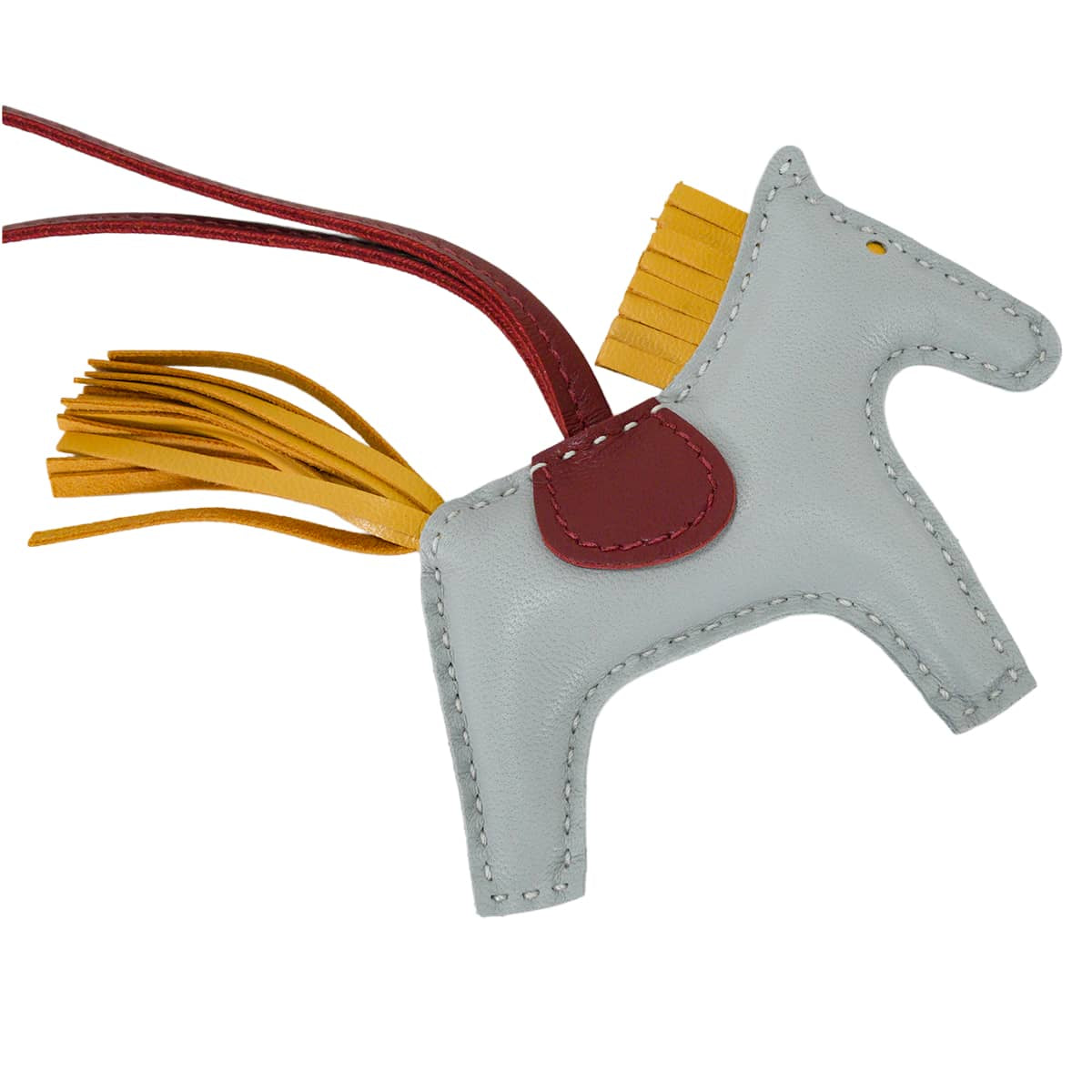 HERMES bag charm Rodeo PM Bleu Glacier/Curry/Rouge H Agneau Milo Stamp A[EXCELLENT][Authentic]