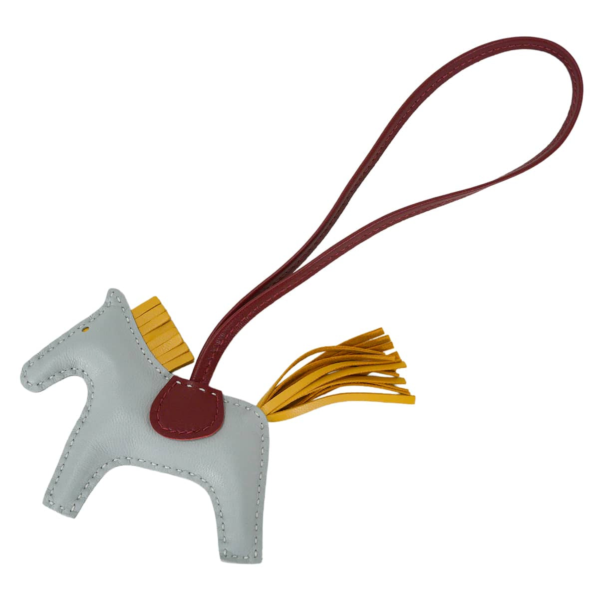HERMES bag charm Rodeo PM Bleu Glacier/Curry/Rouge H Agneau Milo Stamp A[EXCELLENT][Authentic]