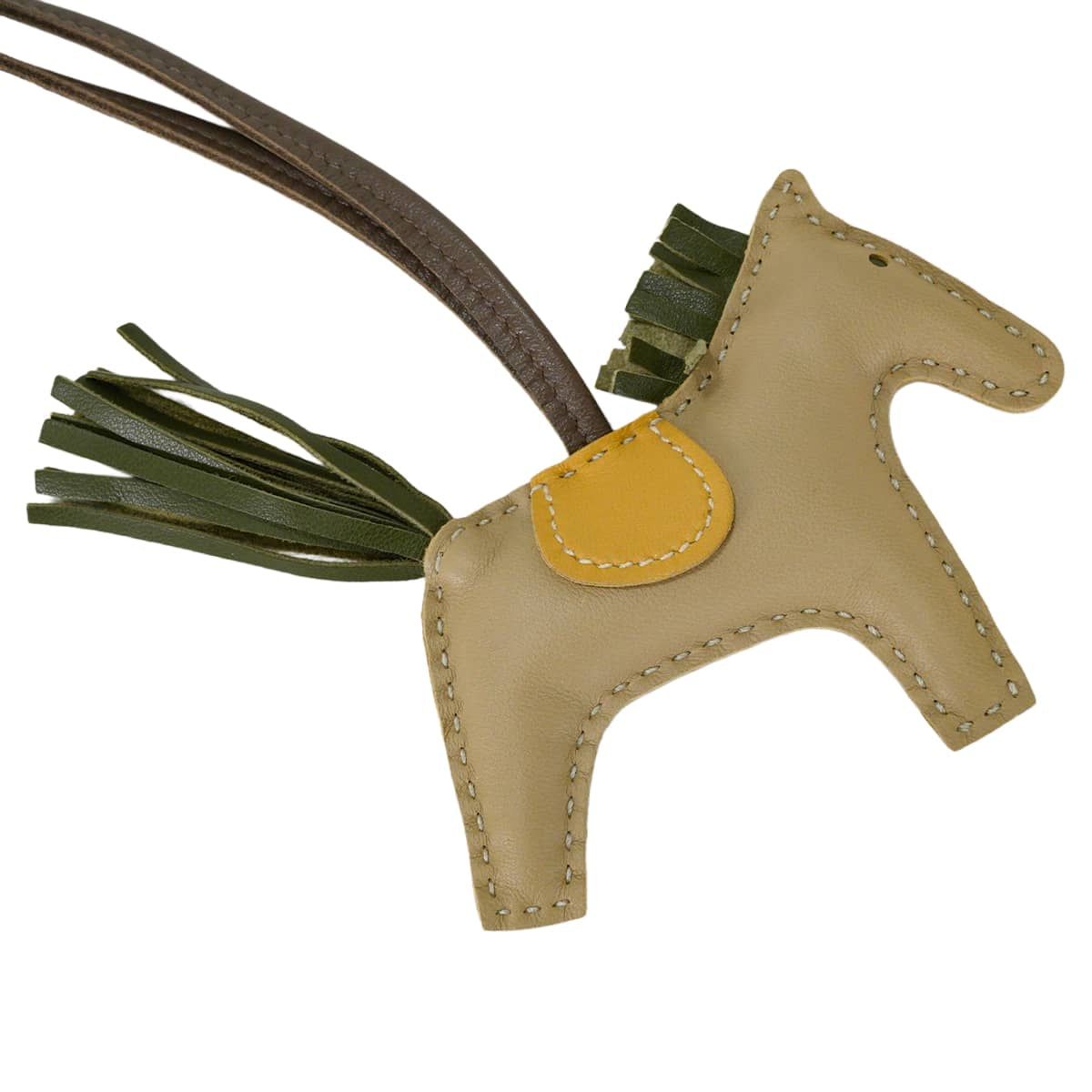 HERMES bag charm Rodeo PM Trench/Canopee/Curry Agneau Milo Stamp A[EXCELLENT][Authentic]