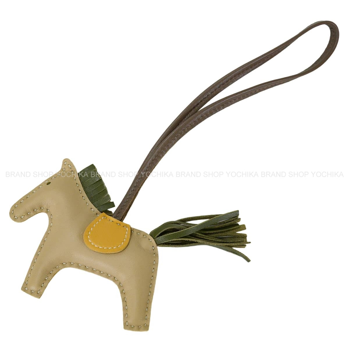 HERMES bag charm Rodeo PM Trench/Canopee/Curry Agneau Milo Stamp A[EXCELLENT][Authentic]