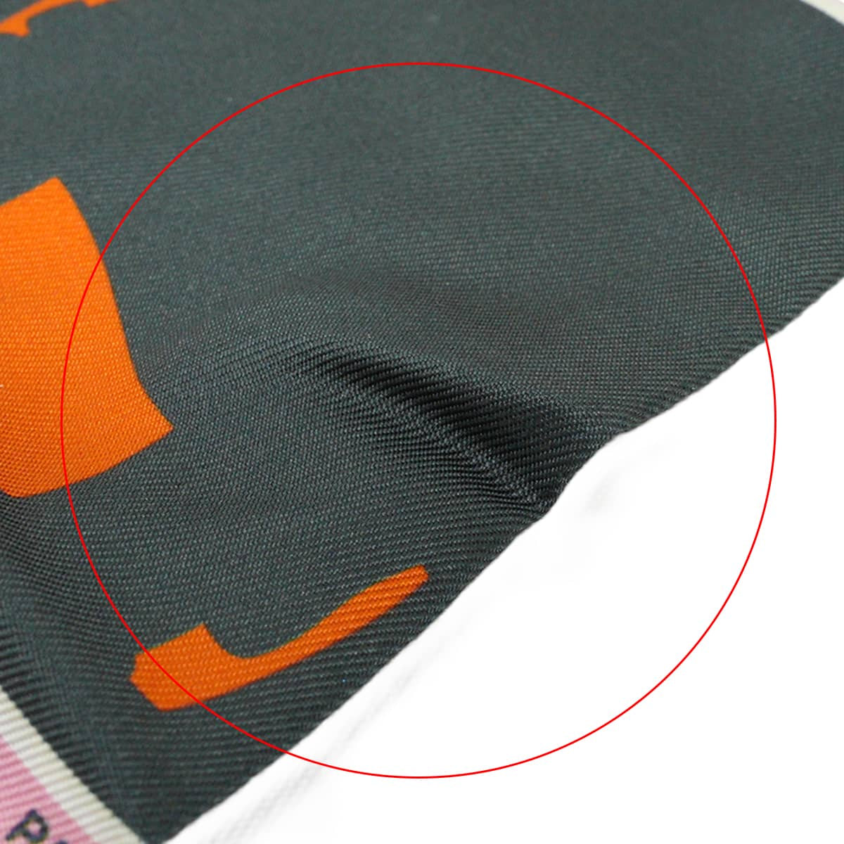 [Pre-loved] HERMES scarf Maxi Twilly Brides de Gala Orange/Pink/Ramb Silk100%[LIKE NEW][Authentic]