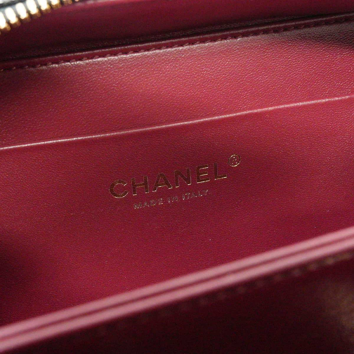CHANEL Shoulder bag Vanity bag Matelasse COCO Mark chain Blanc (White)/Noir (Black) Graind Calf(Caviarskin) Gold HW AS6552[EXCELLENT][Authentic]