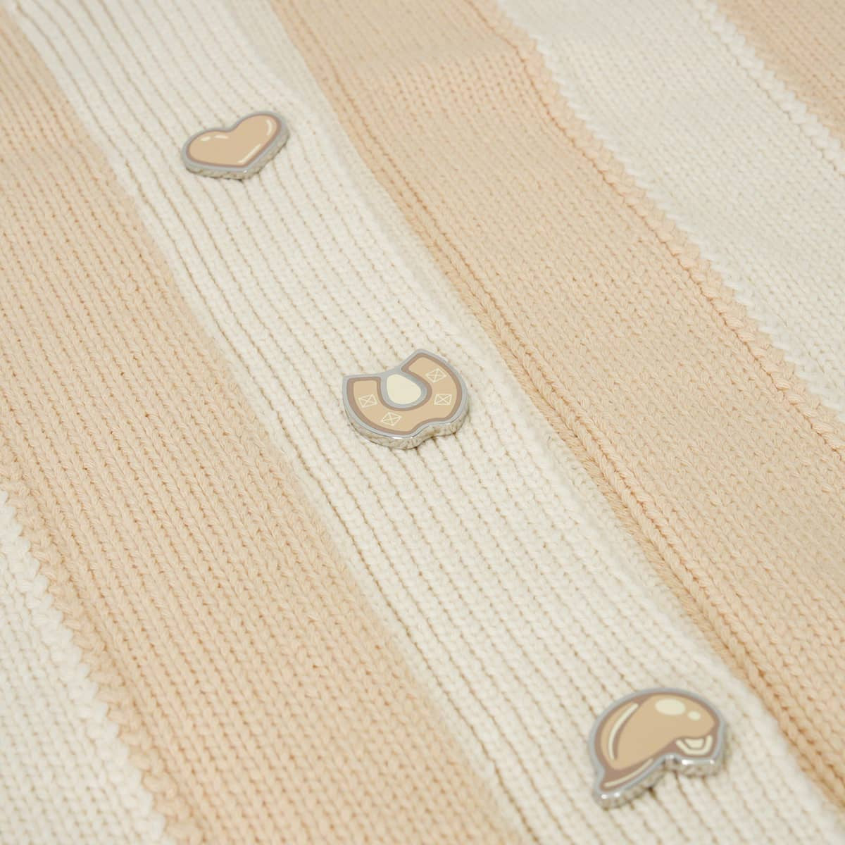 HERMES Cardigan Candy Libris with Horseshoe PatchBlanc Cygne Cotton/Nylon/Silk #40 Silver HW 5H2729D9[EXCELLENT][Authentic]