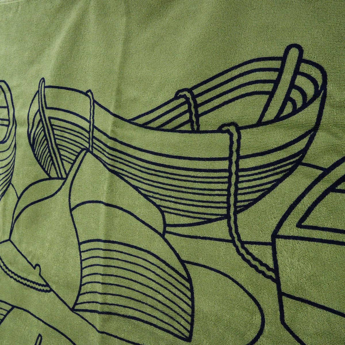 HERMES towel Beach Yachting Thalassa Fringealoe Cotton100%[EXCELLENT][Authentic]