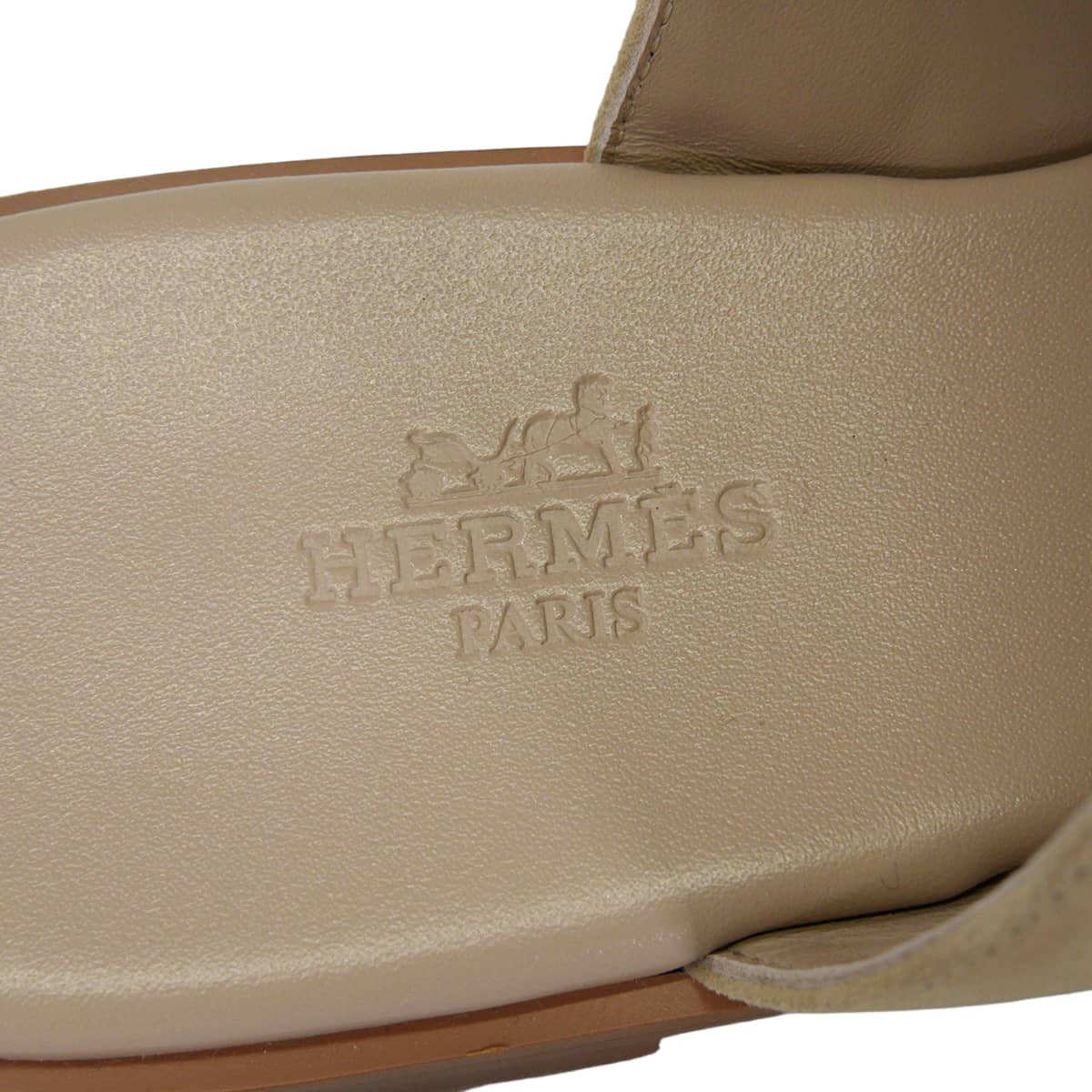 HERMES sandals NinaBeige Camel Chevre Velour #36 Silver HW[EXCELLENT][Authentic]
