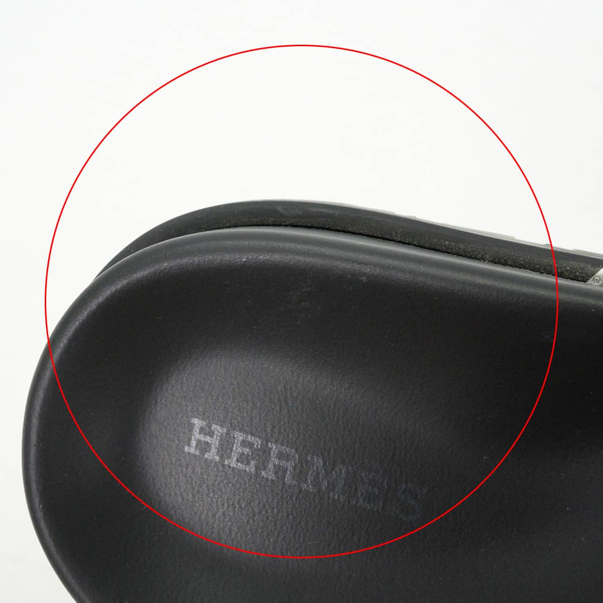 [Pre-loved] HERMES sandals Chypre Star Envelope Blanc (White)/Noir (Black) calf 37[LIKE NEW][Authentic]