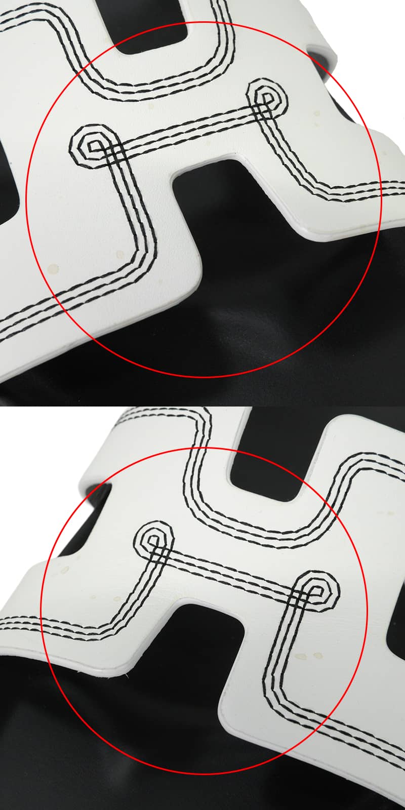[Pre-loved] HERMES sandals Chypre Star Envelope Blanc (White)/Noir (Black) calf 37[LIKE NEW][Authentic]