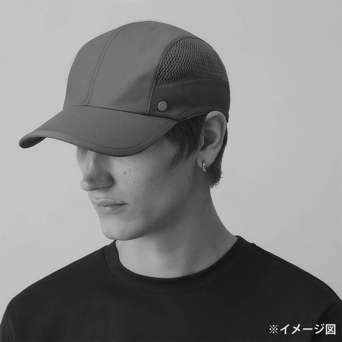 [Pre-loved] HERMES cap Hat Matisse Mountain #60 Gris Fonce Cotton/Nylon[LIKE NEW][Authentic]