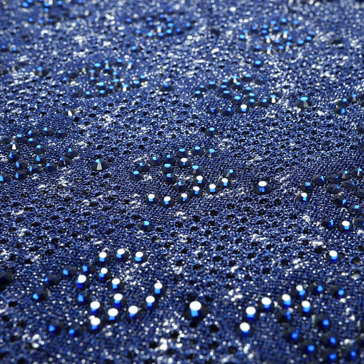 2023SS Pre-Collection CHANEL Knit COCO Mark all-over print cropped pants with rhinestones Blue Viscose/Strass #40 P74586[EXCELLENT][Authentic]
