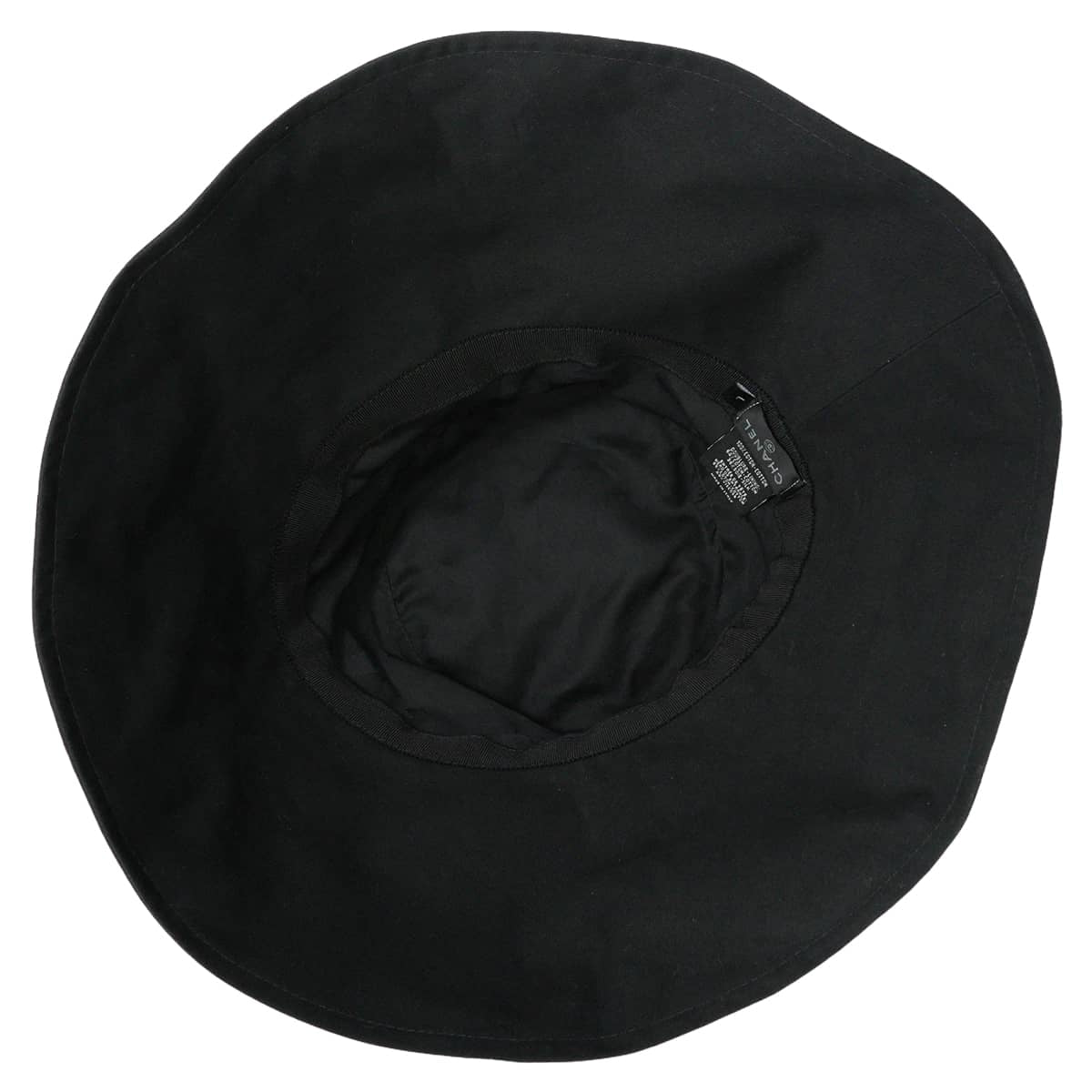 [Pre-loved] CHANEL hat Hat Coco Beach Logo #L Noir (Black) Cotton Gold HW AAB922[USED SA][Authentic]