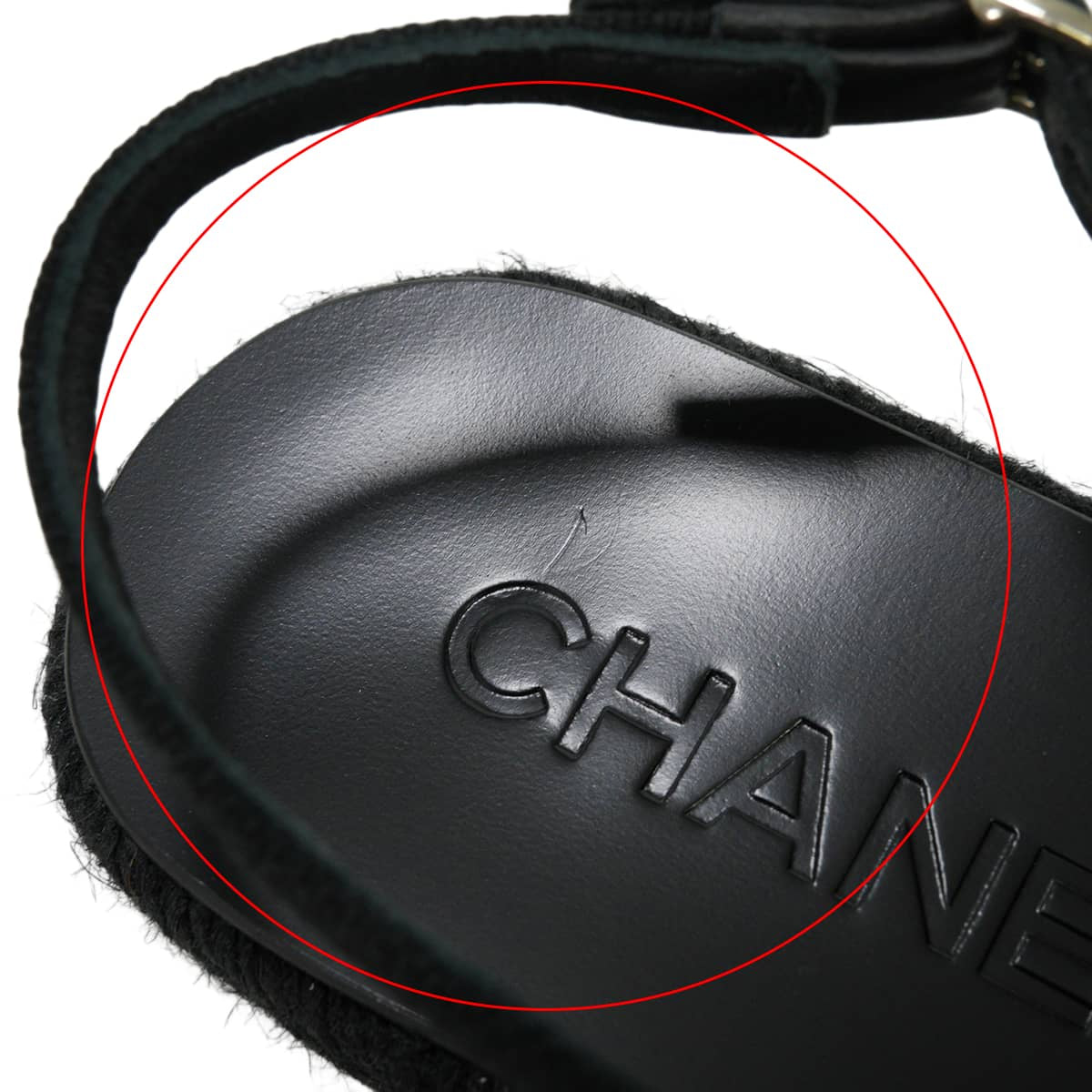 CHANEL sandals Espadrilles with Rhinestone Strass COCO Mark Noir (Black)Dark Silver Cotton #36 G45632[EXCELLENT][Authentic]