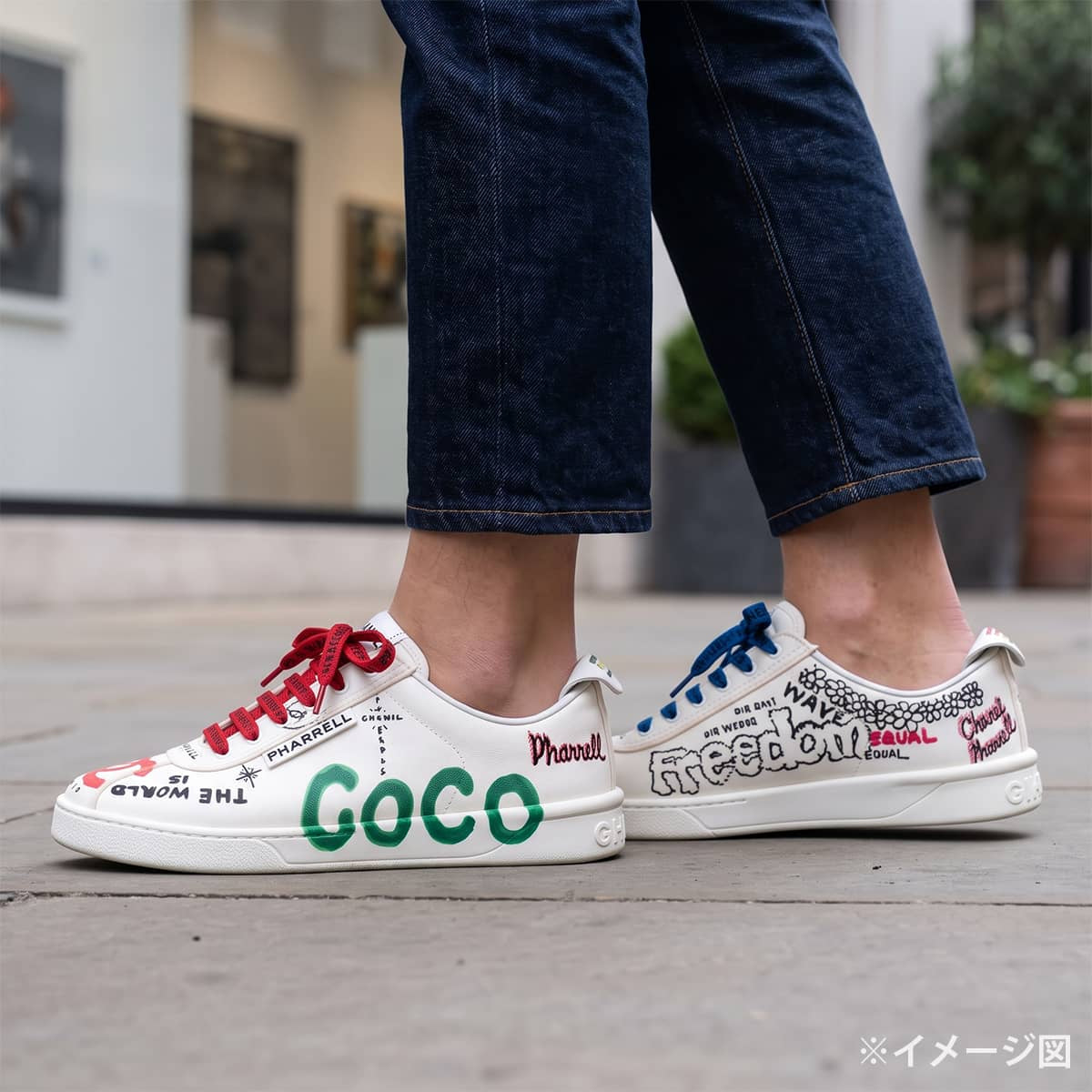 CHANEL sneakers Pharrell Williams Collaboration COCO Mark Blanc (White) Canvas ＃37 G34877[EXCELLENT][Authentic]