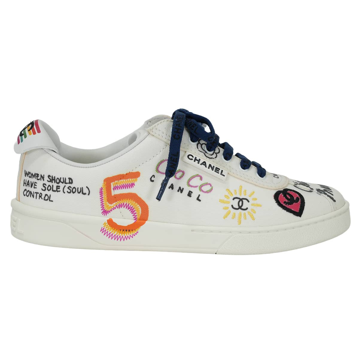 CHANEL sneakers Pharrell Williams Collaboration COCO Mark Blanc (White) Canvas ＃37 G34877[EXCELLENT][Authentic]