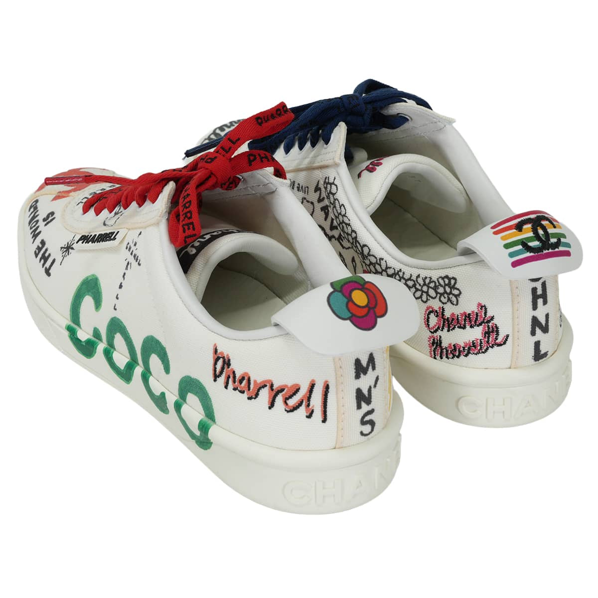 CHANEL sneakers Pharrell Williams Collaboration COCO Mark Blanc (White) Canvas ＃37 G34877[EXCELLENT][Authentic]