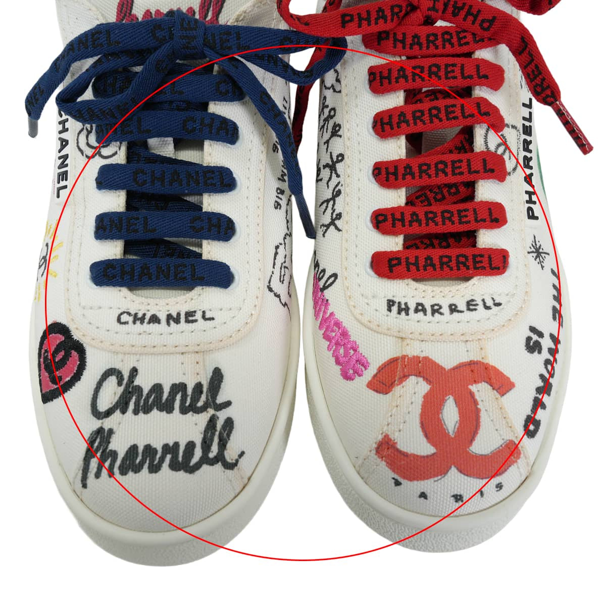 CHANEL sneakers Pharrell Williams Collaboration COCO Mark Blanc (White) Canvas ＃37 G34877[EXCELLENT][Authentic]