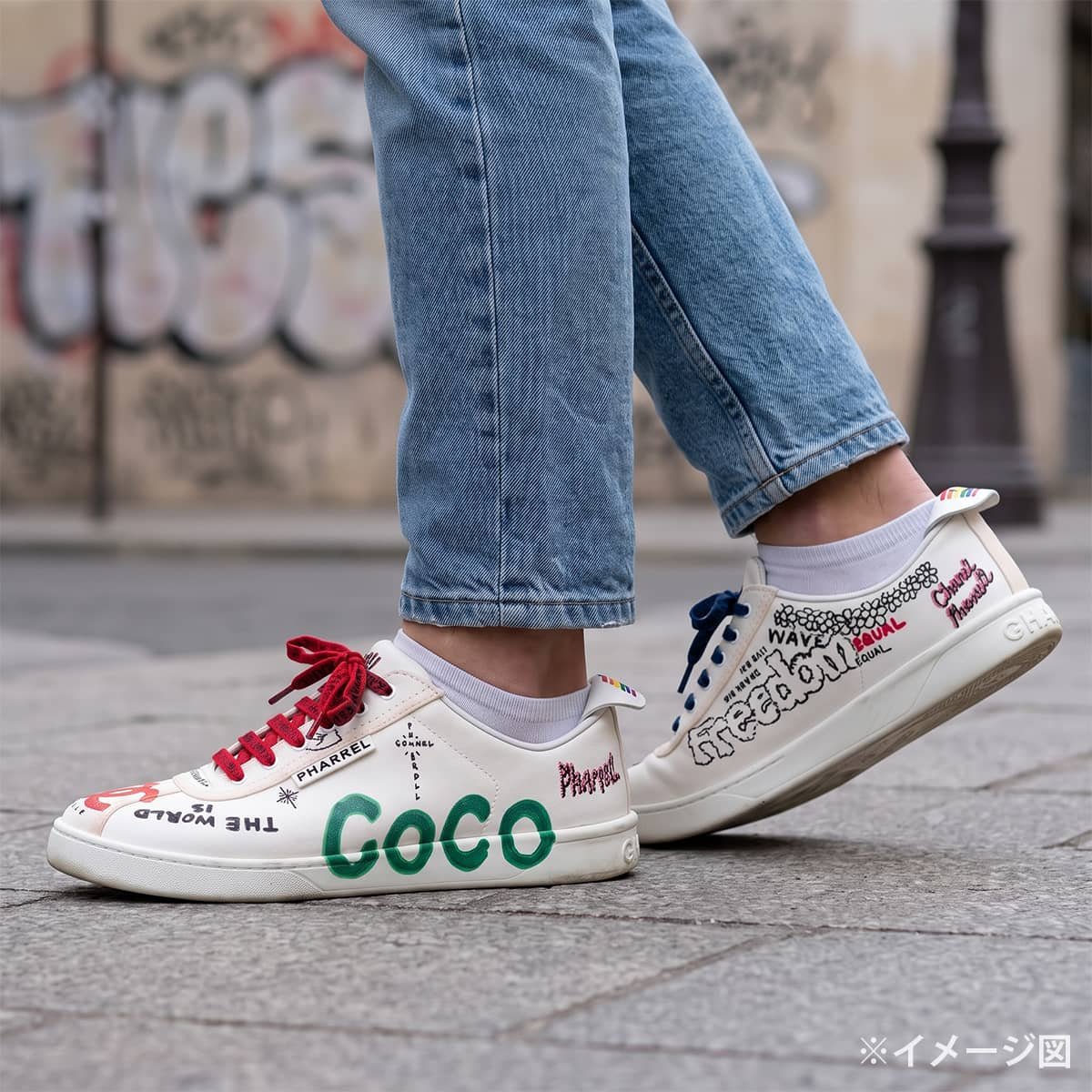 [Pre-loved] CHANEL sneakers Pharrell Williams Collaboration COCO Mark Blanc (White) Canvas ＃41 G34877[LIKE NEW][Authentic]