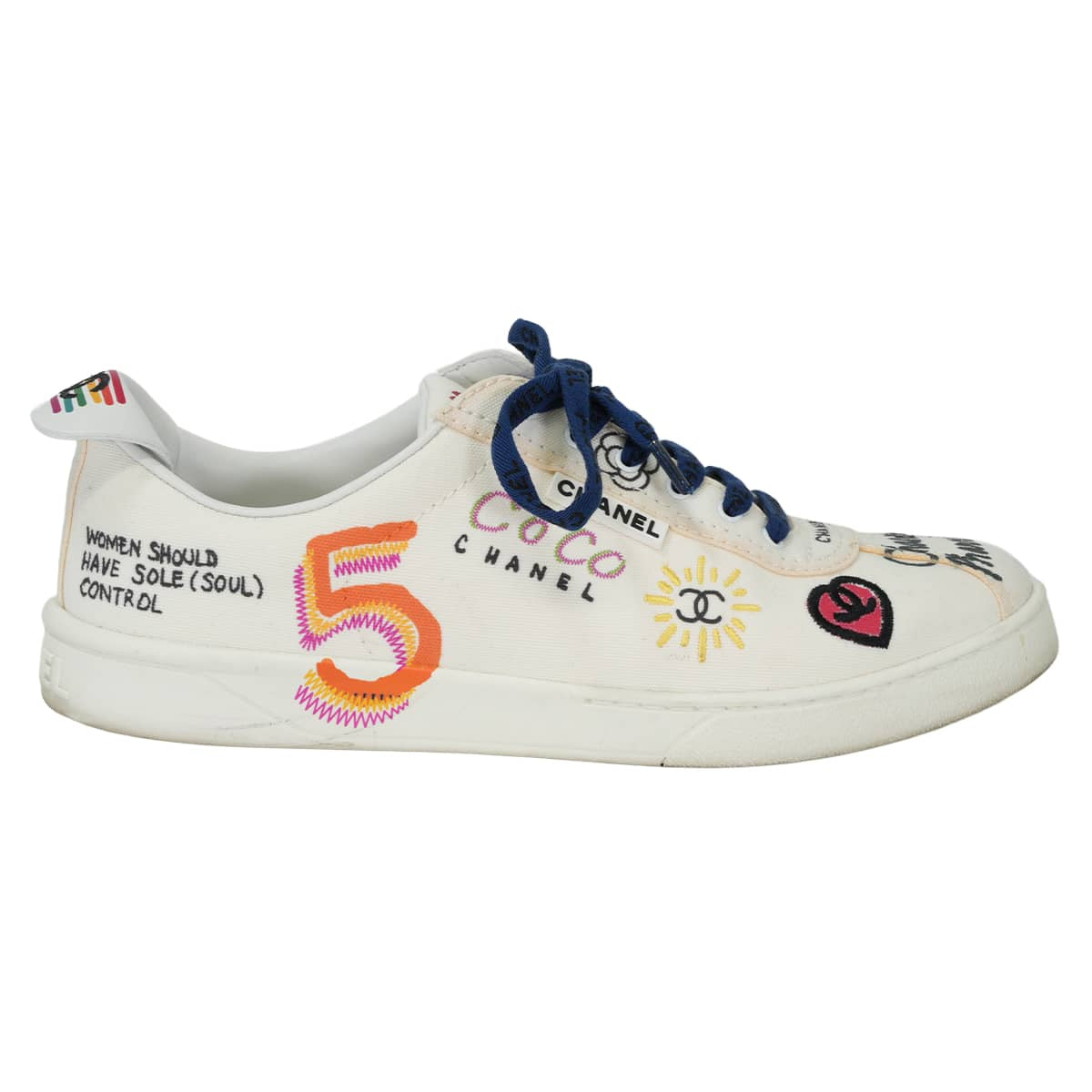 [Pre-loved] CHANEL sneakers Pharrell Williams Collaboration COCO Mark Blanc (White) Canvas ＃41 G34877[LIKE NEW][Authentic]