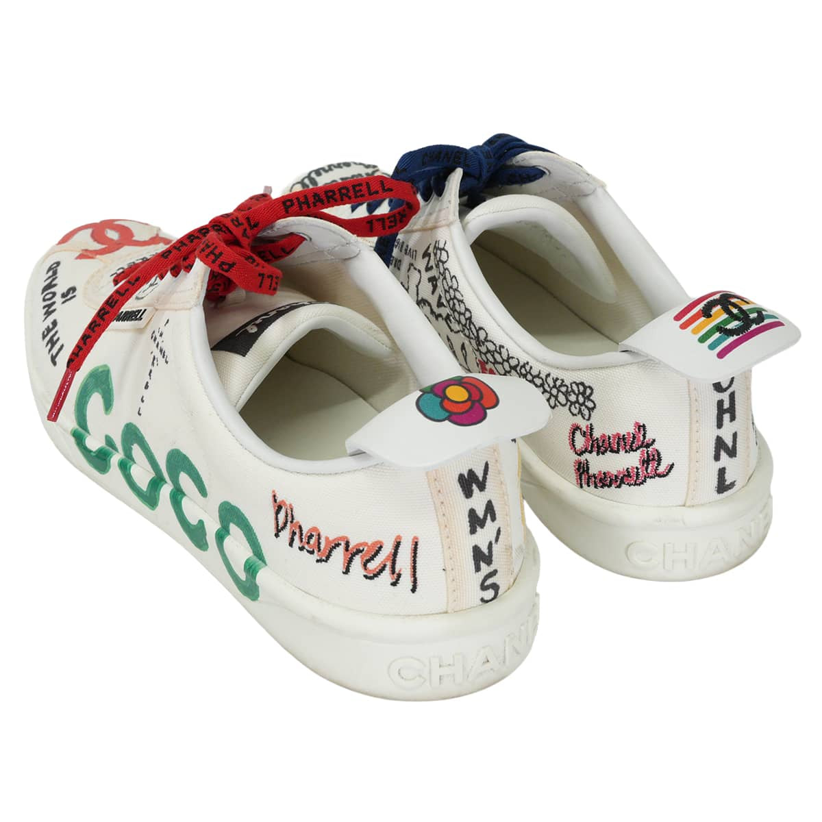 [Pre-loved] CHANEL sneakers Pharrell Williams Collaboration COCO Mark Blanc (White) Canvas ＃41 G34877[LIKE NEW][Authentic]