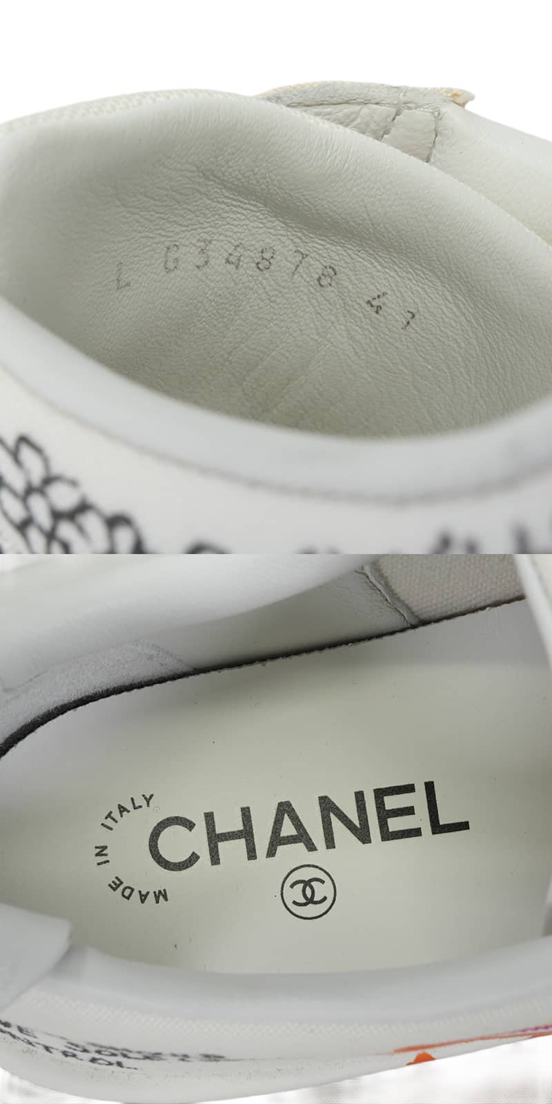 [Pre-loved] CHANEL sneakers Pharrell Williams Collaboration COCO Mark Blanc (White) Canvas ＃41 G34877[LIKE NEW][Authentic]