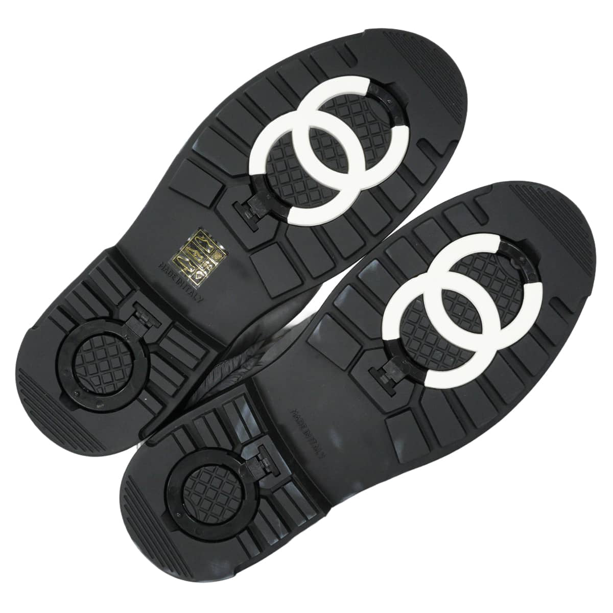 2017AW CHANEL boots Snow COCO Mark Quilting Grey/Noir (Black) Nylon #37 G33075[EXCELLENT][Authentic]