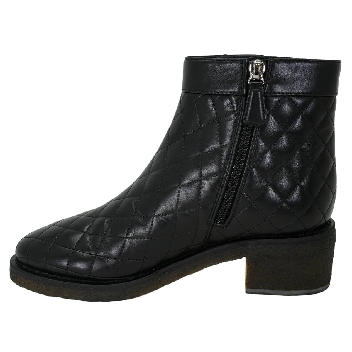 CHANEL boots Short Matelasse Double Turnlock Noir (Black) Lambskin ＃37 Silver HW G31204[EXCELLENT][Authentic]