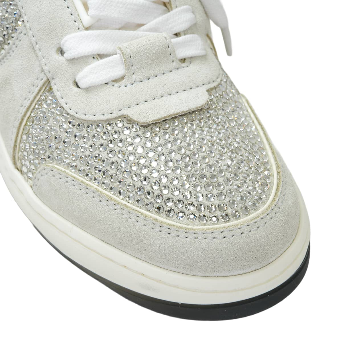 CHANEL sneakers Rhinestone COCO Mark Low-Cut Silver/Grey Strass/Suede Calf ＃37 G39800[EXCELLENT][Authentic]