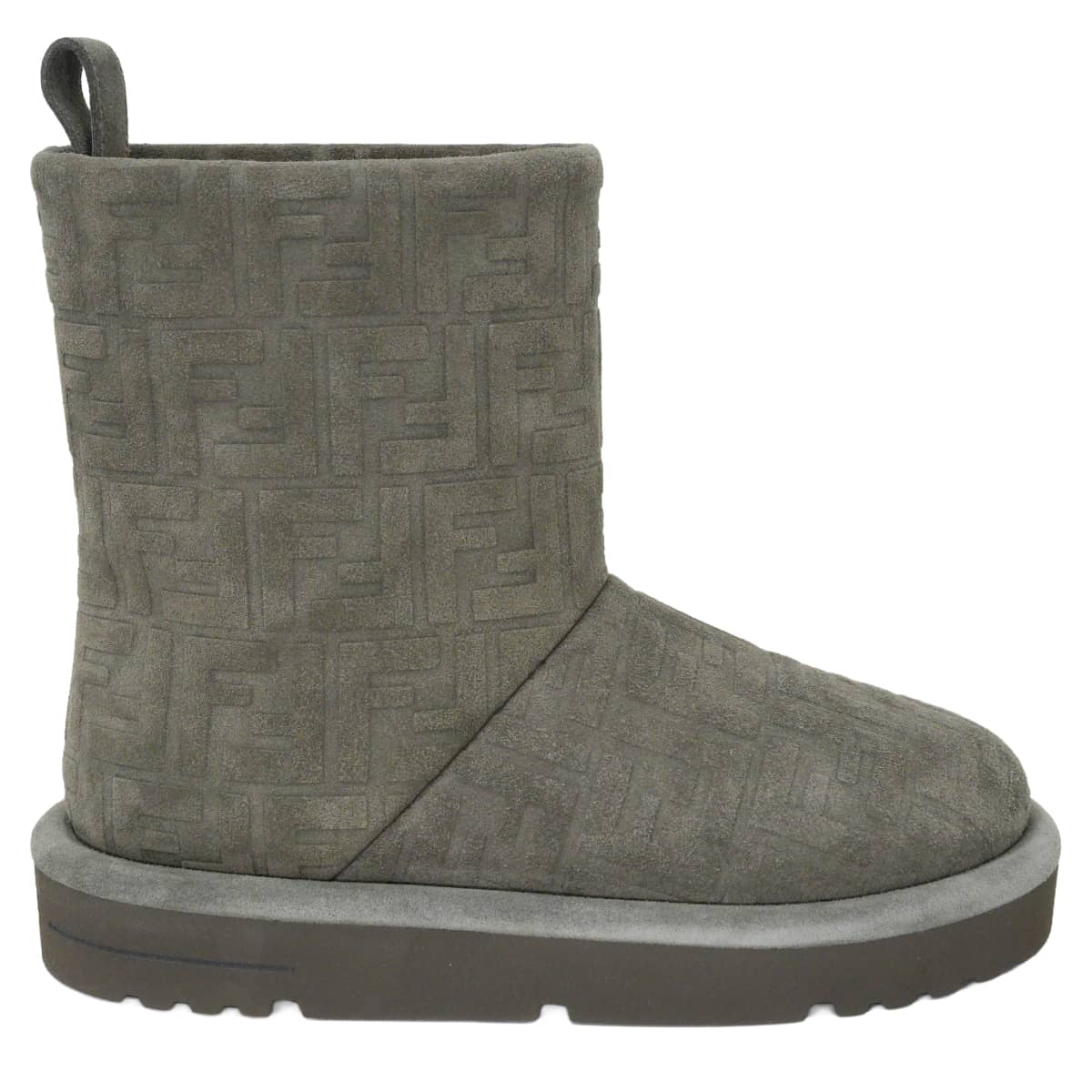 2025AW FENDI boots Uncle FF motif Apres ChicSteel/Latte Suede Shearing #37 8T8606ASA1F1TP7[EXCELLENT][Authentic]