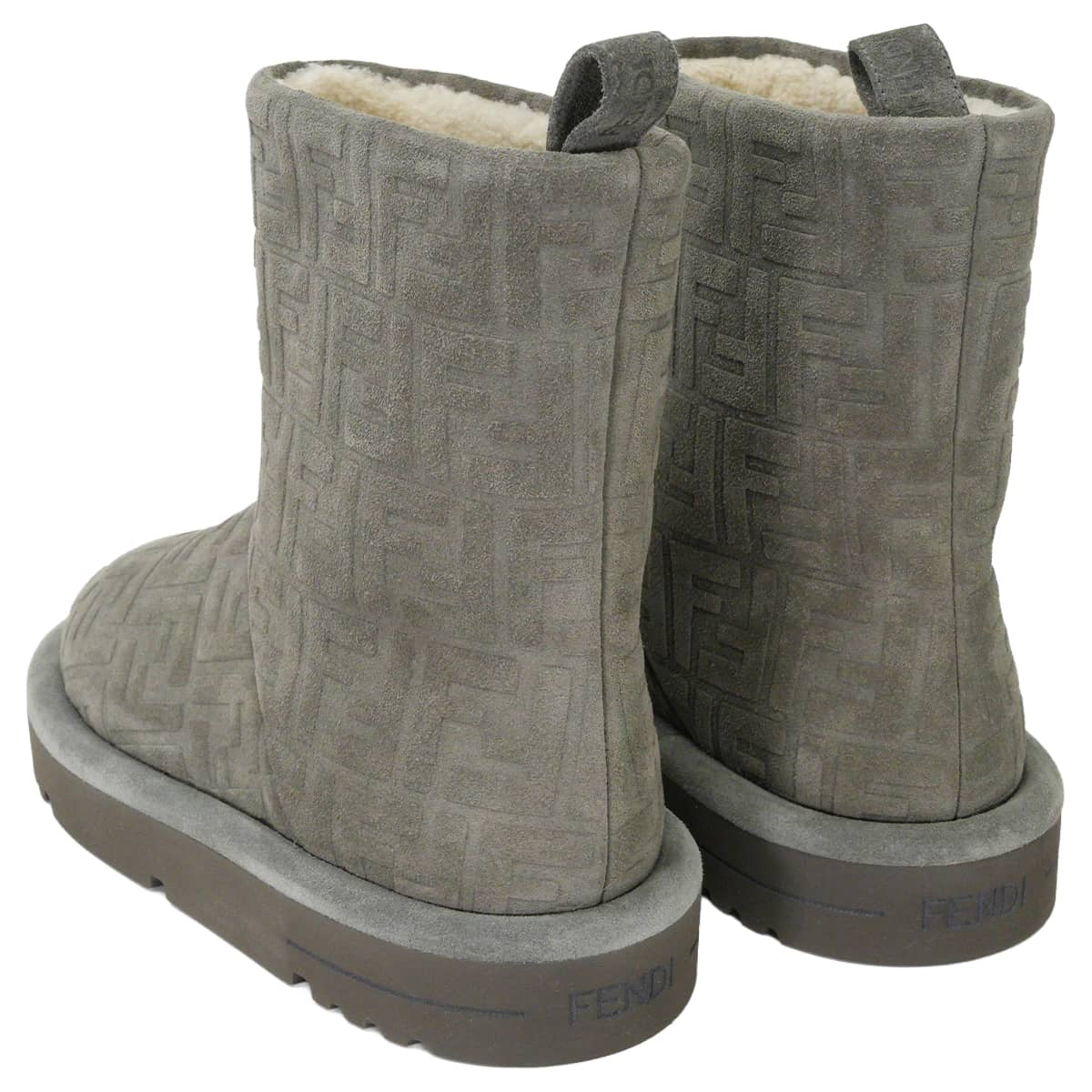 2025AW FENDI boots Uncle FF motif Apres ChicSteel/Latte Suede Shearing #37 8T8606ASA1F1TP7[EXCELLENT][Authentic]