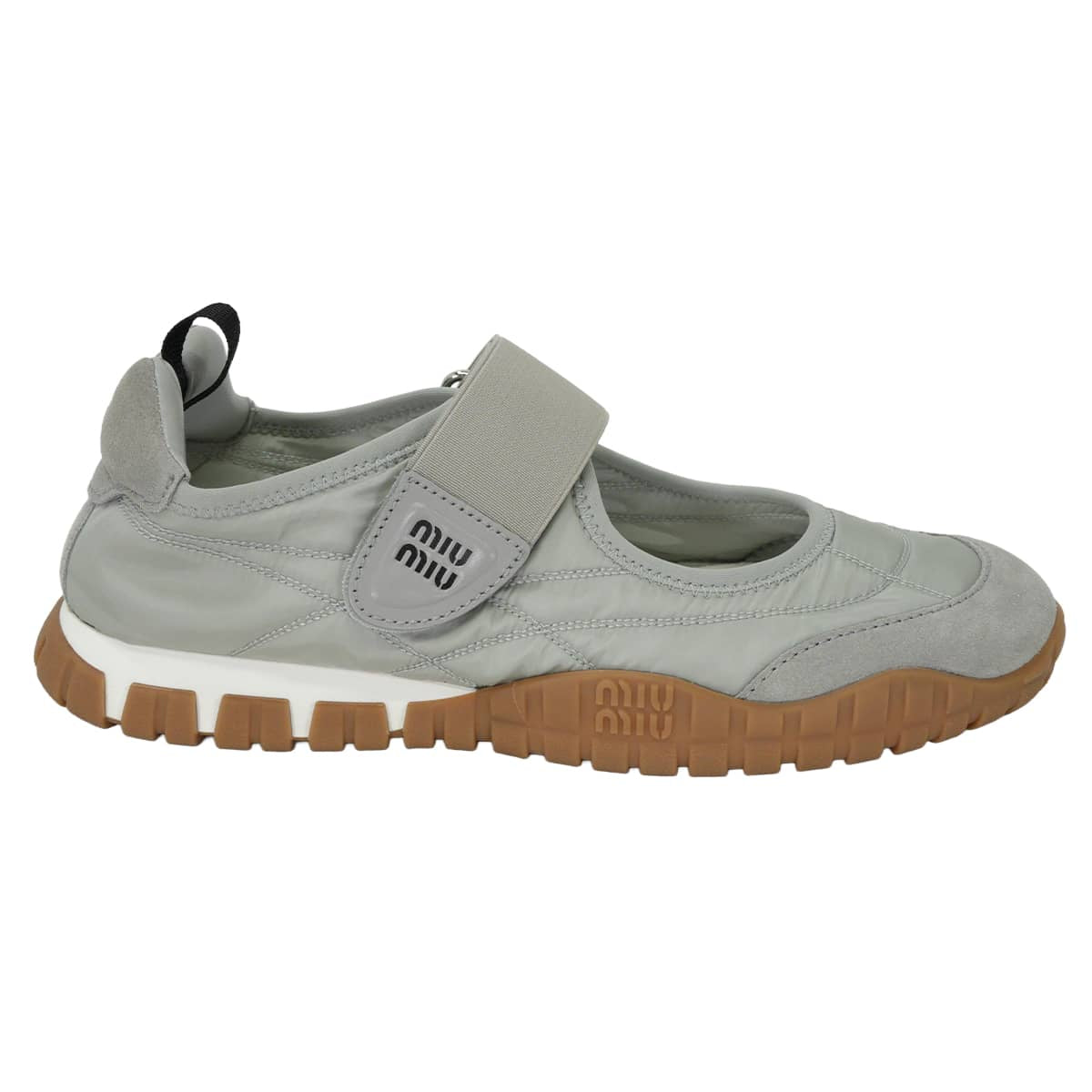 [Pre-loved] Miu Miu sneakers Tyre BallerinaCloudy Gray Technical fabric/suede #36.5 5F416E_D7C_F0424_F_005[LIKE NEW][Authentic]
