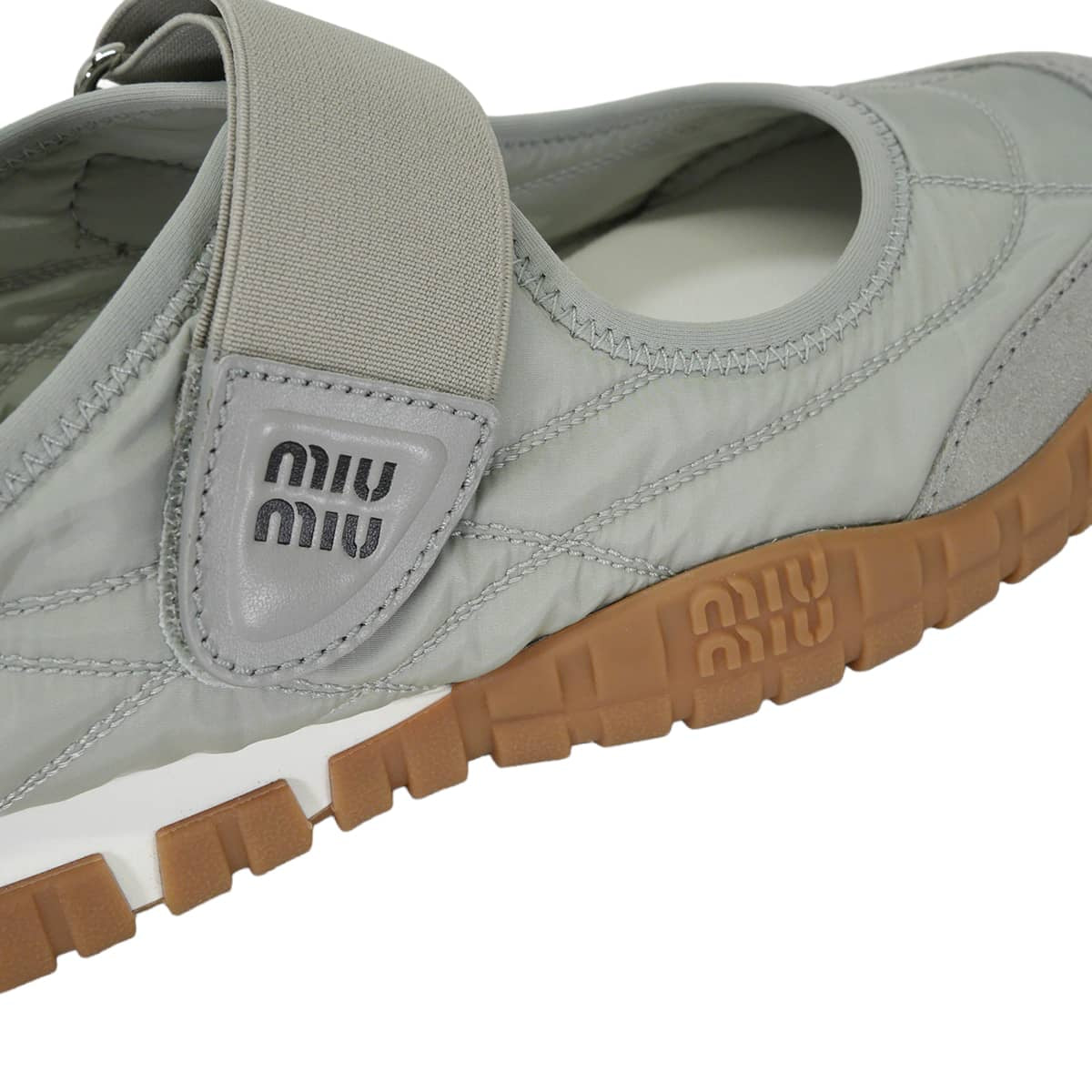 [Pre-loved] Miu Miu sneakers Tyre BallerinaCloudy Gray Technical fabric/suede #36.5 5F416E_D7C_F0424_F_005[LIKE NEW][Authentic]
