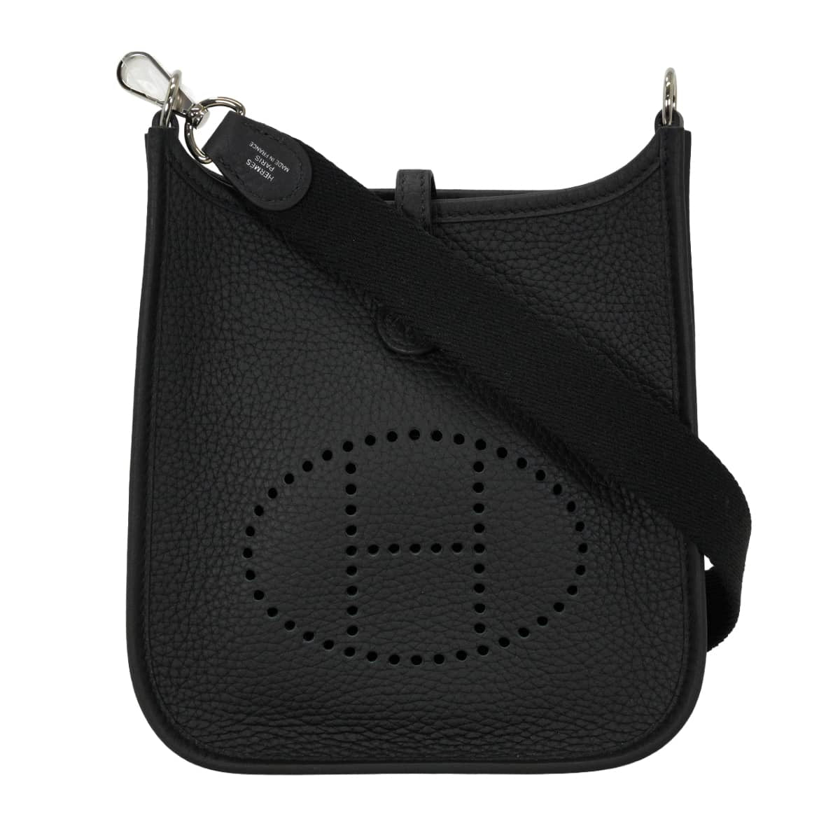 HERMES Shoulder bag Evelyne 16 TPM Noir (Black) Taurillon Clemence Silver HW Stamp K[EXCELLENT][Authentic]