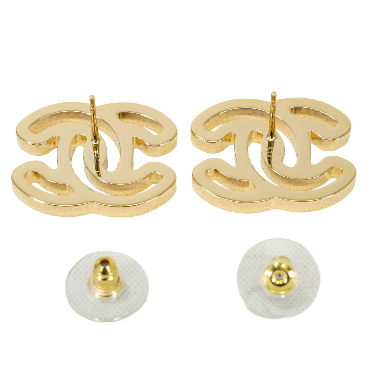 CHANEL pierced earring COCO Mark Gold/Noir (Black) Metal/Resin Gold HW ABD873[BRAND NEW][Authentic]