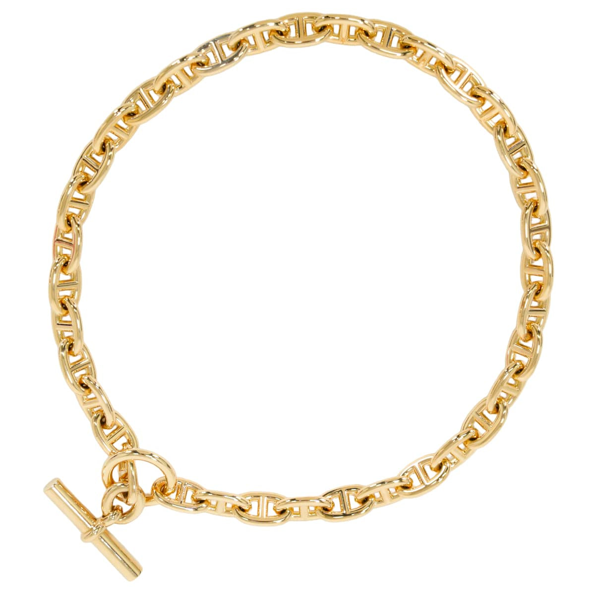 HERMES necklace Chaine d'Ancre MM 36 Links Gold K18[EXCELLENT][Authentic]