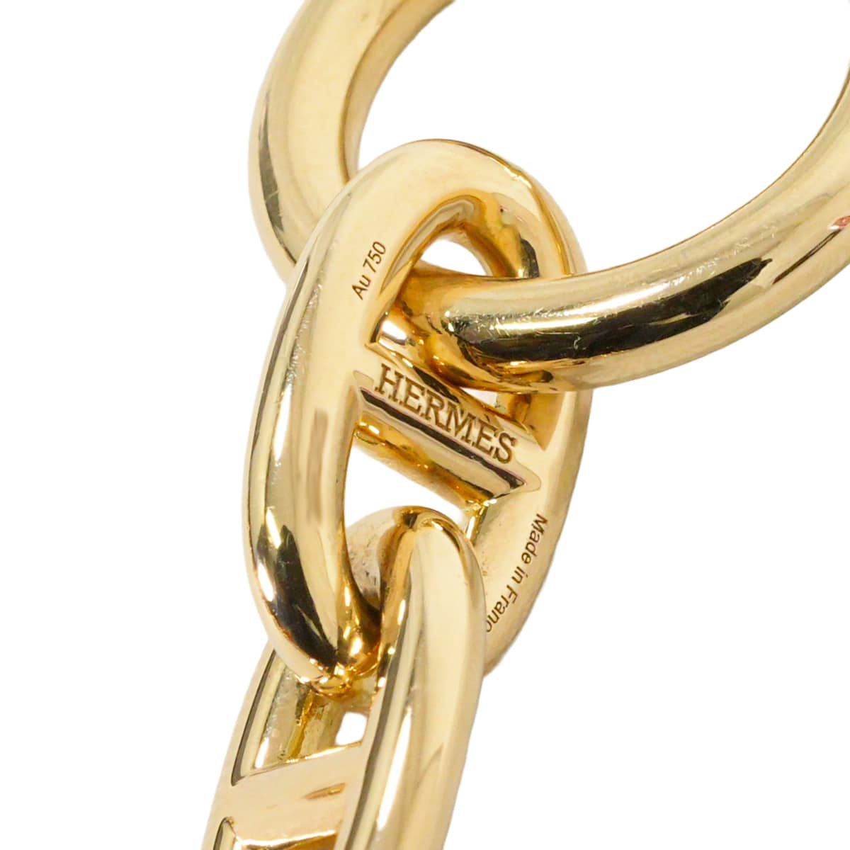 HERMES necklace Chaine d'Ancre MM 36 Links Gold K18[EXCELLENT][Authentic]