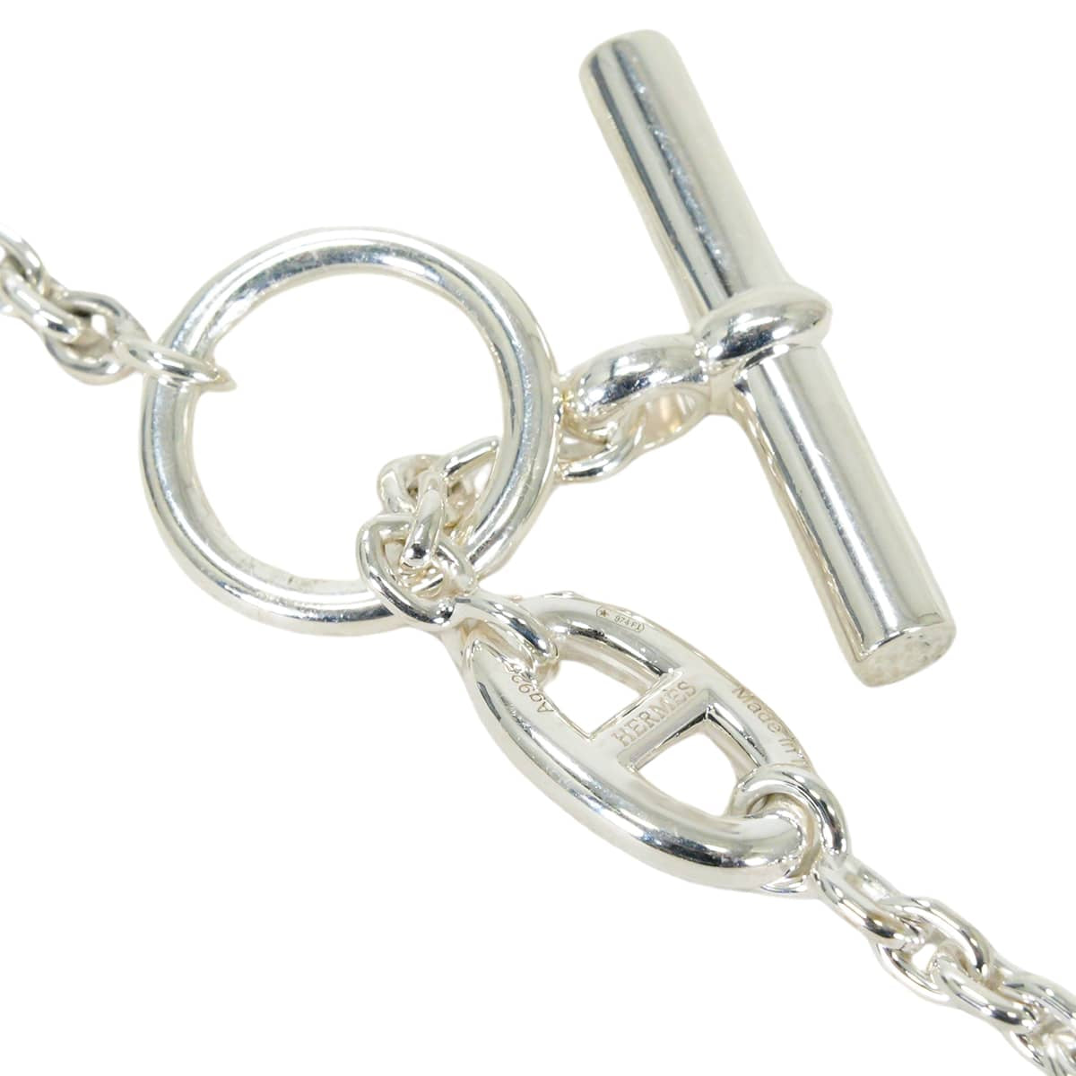HERMES necklace Long Farandole Chaine d'Ancre 120 Silver Silver925 (SV925 Ag925) Silver HW[EXCELLENT][Authentic]
