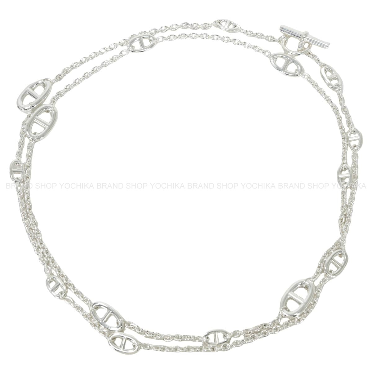 HERMES necklace Long Farandole Chaine d'Ancre 120 Silver Silver925 (SV925 Ag925) Silver HW[EXCELLENT][Authentic]
