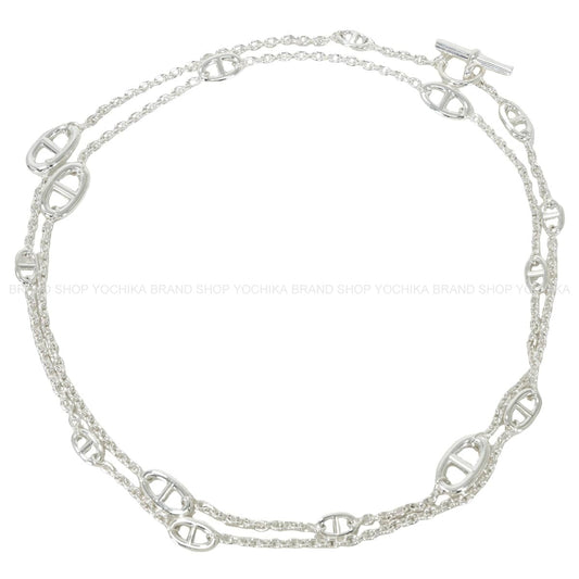 HERMES necklace Long Farandole Chaine d'Ancre 120 Silver Silver925 (SV925 Ag925) Silver HW[EXCELLENT][Authentic]