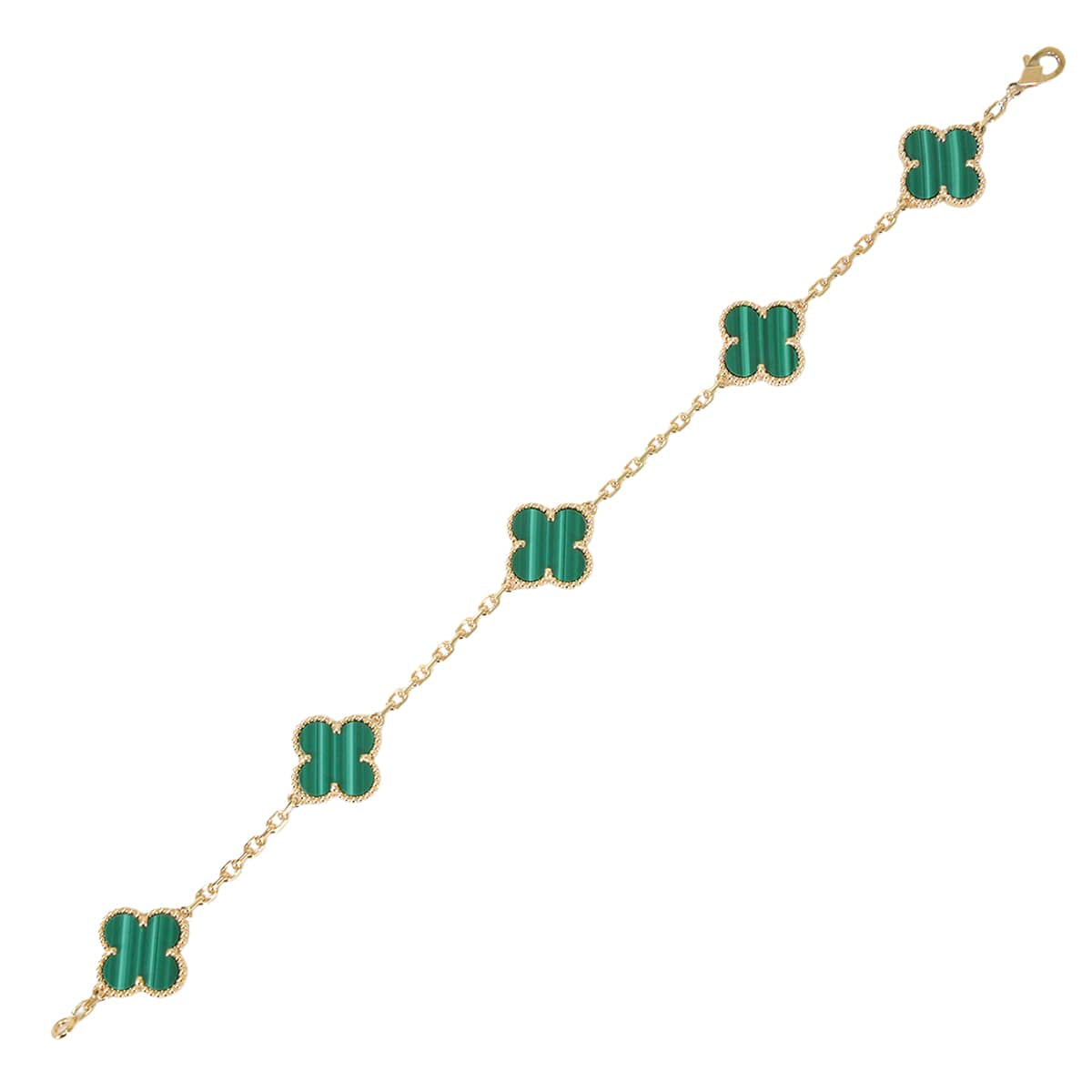 Van Cleef & Arpels bracelet Vintage Alhambra 5 motifs Malachite K18YG VCARL80900[BRAND NEW][Authentic]